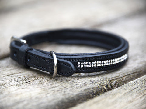 Crinkle Jewelled Leather Lead